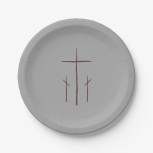 Three Calvary Crosses  Paper Plates