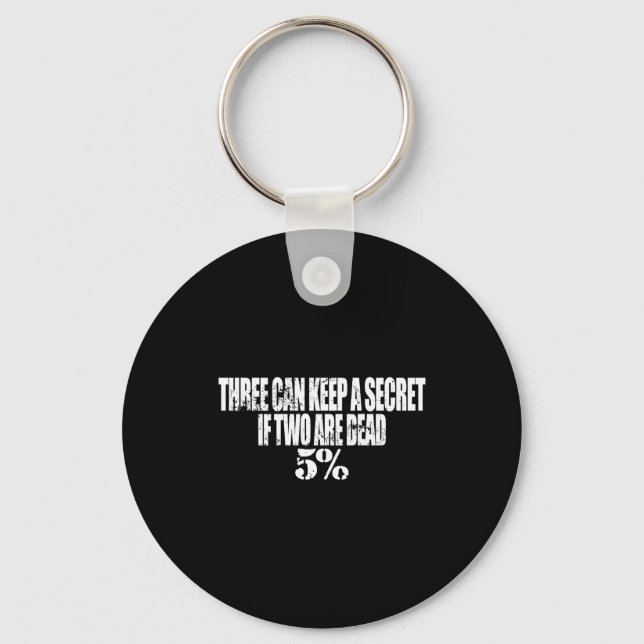 Three Can Keep A Secret If Two Are Dead 50% Funny  Keychain (Front)