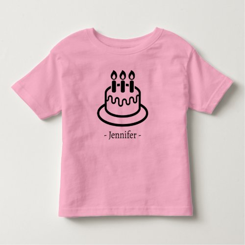 Three Candle Birthday 3 Years Old birthday Party Toddler T_shirt