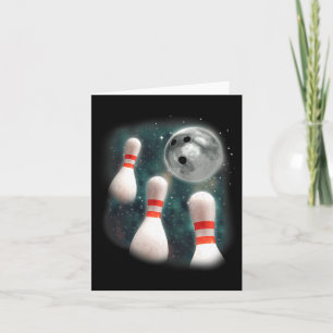 Three Candlepin Moon 3 Bowling Pin Weird Funny Bow Card