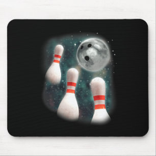 Three Candlepin Moon 3 Bowling Pin Weird Funny Bow Mouse Pad