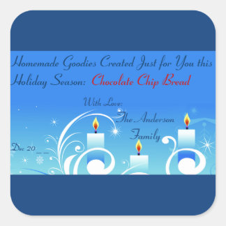 Three Candles Homemade Gift Holiday Label