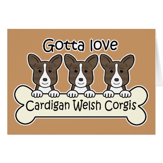 Three Cardigan Welsh Corgis Cards (Front Horizontal)