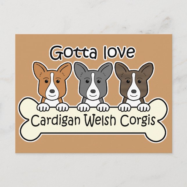 Three Cardigan Welsh Corgis Postcard (Front)
