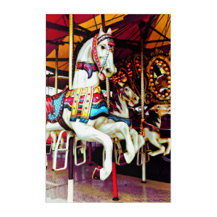 Three Carousel Horses Acrylic Print