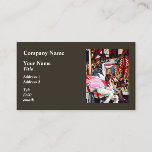 Three Carousel Horses Closeup Business Card