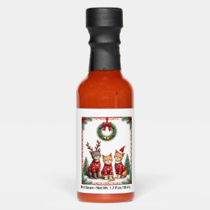 Three Cat Funny Christmas Cat Ugly Xmas Sweater Me Hot Sauces