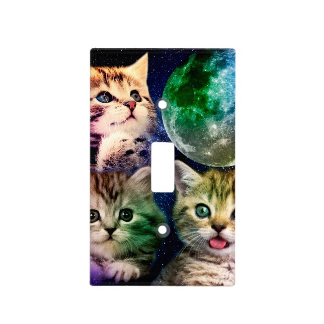 Three cats and the moon light switch cover (Front)