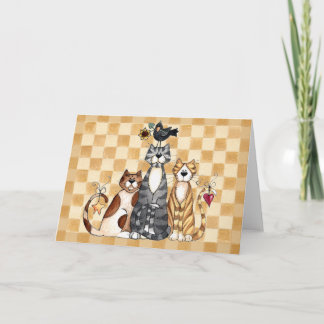 Three Cats - Blank Card
