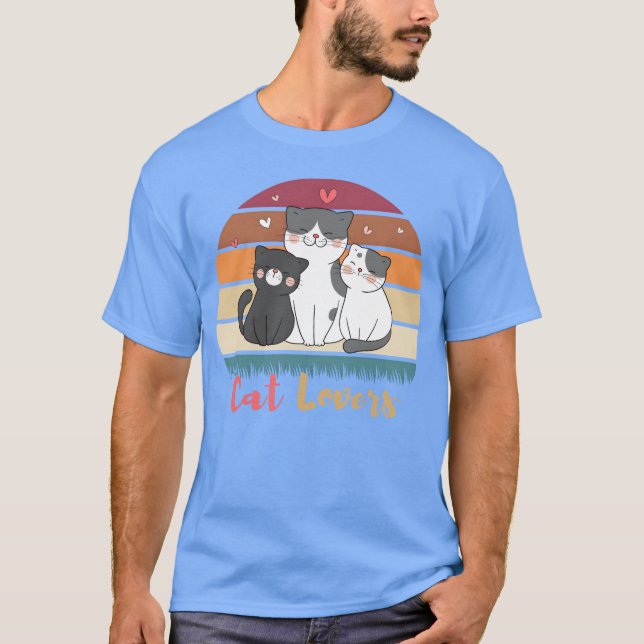 Three Cats Cat Lovers T-Shirt (Front)