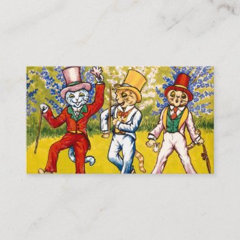 Three Cats Dancing And Singing By Louis Wain Business Card by WorldVintageShop at Zazzle