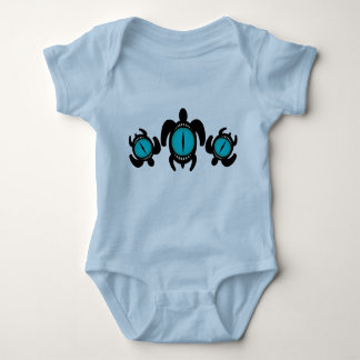 Three Cat's Eye Turtles Baby Bodysuit
