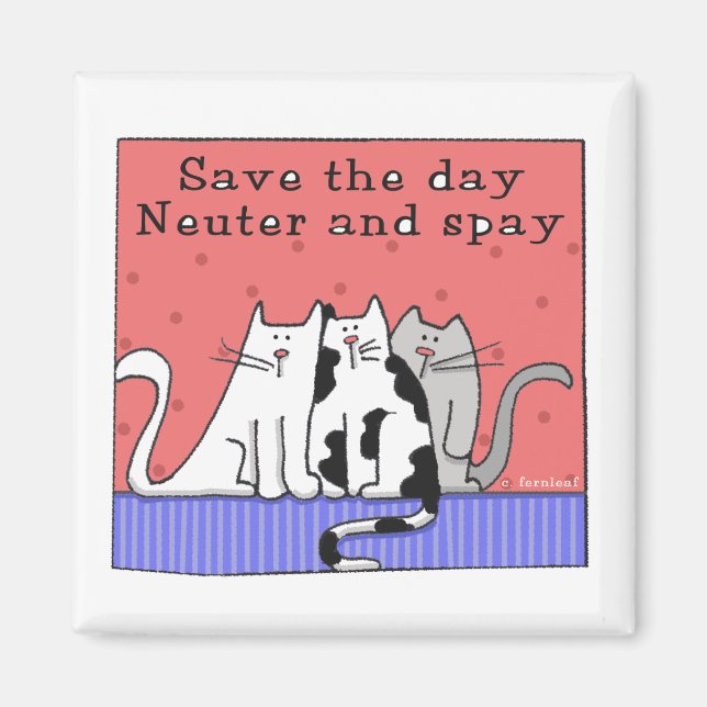 Three Cats Neuter and Spay Magnet (Front)