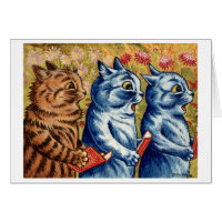 Three Cats Singing by Louis Wain