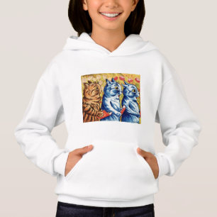 Three cats singing by Louis Wain Hoodie