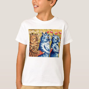 Three cats singing by Louis Wain T-Shirt