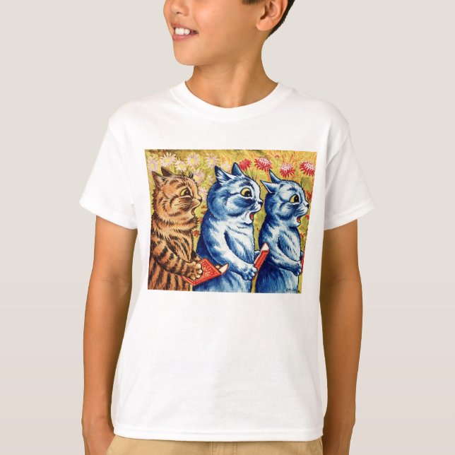 Three cats singing by Louis Wain  T-Shirt (Front)