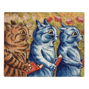 Three cats singing. Gouache by Louis Wain, 1925 Jigsaw Puzzle