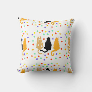 Three cats throw pillow