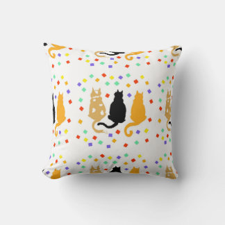 Three cats throw pillow
