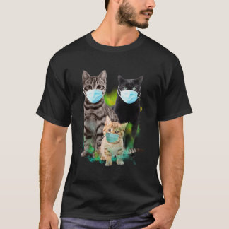 Three Cats Wear 2020 Quarantined Funny T-Shirt