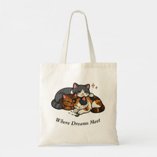 Three Cats Where Dreams Meet Tote Bag
