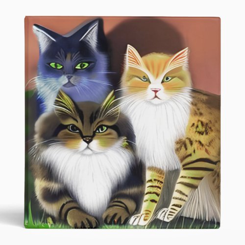 Three Cats with an Attitude  3 Ring Binder