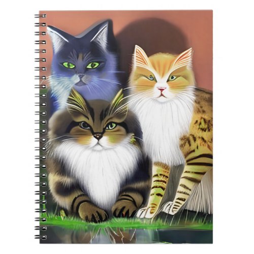 Three Cats with an Attitude Notebook