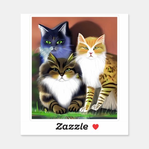 Three Cats with an Attitude  Sticker