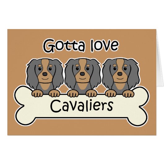 Three Cavalier King Charles Spaniels (Front Horizontal)