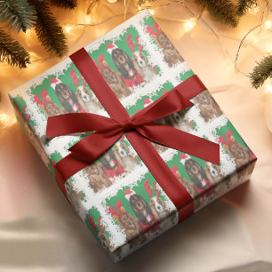 Three Cavalier King Charles Spaniels Snowflakes Wrapping Paper