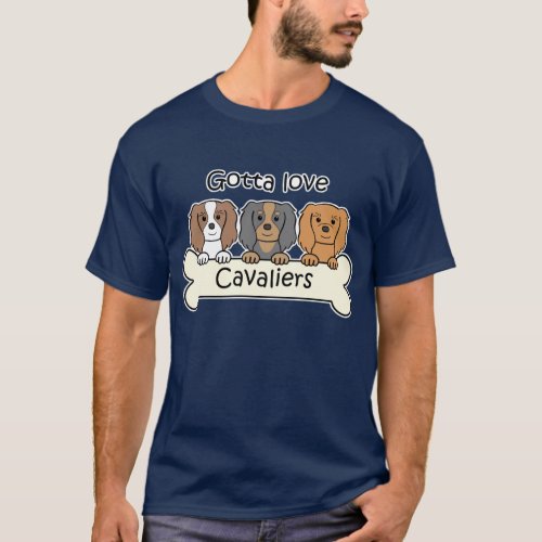 Three Cavalier King Charles Spaniels T_Shirt