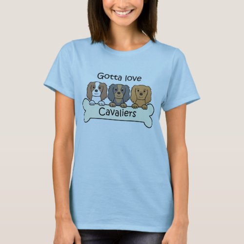 Three Cavalier King Charles Spaniels T_Shirt