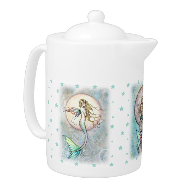Three Celestial Mermaids Teapot (Left)