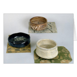 Three chawans used for tea ceremonies, c.1800
