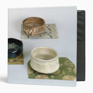 Three chawans used for tea ceremonies, c.1800 binder