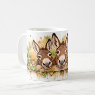Three Cheeky Donkeys – Charming Farmyard Coffee Mug