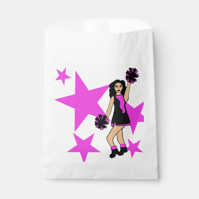 Three Cheers Custom White Favor Bag Pink #1 (Front)