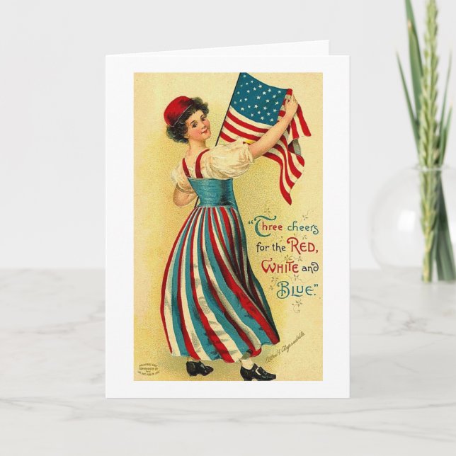 Three Cheers for the Red White and Blue Card (Front)