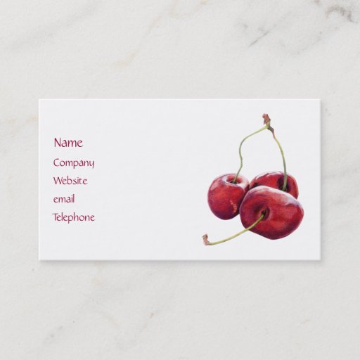 Customizable Three Cherries Profile Card Business Card Templates