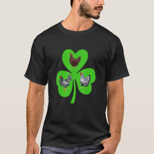 Three Chicken Shamrock St Patricks Day Irish Funny T-Shirt