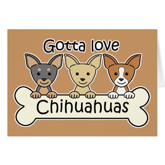 Three Chihuahuas Cards (Front Horizontal)