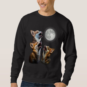 Three Chihuahuas Howling Chihuahuas Howl At Moon Sweatshirt