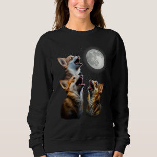 Three Chihuahuas Howling Chihuahuas Howl At Moon Sweatshirt