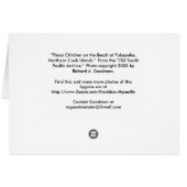 Three Children on the Beach at PUKAPUKA Cards (Back Horizontal)
