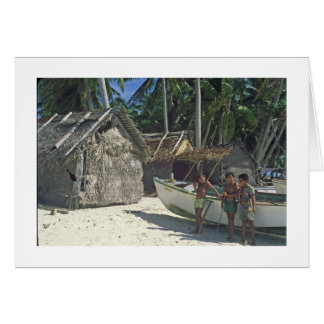 Three Children on the Beach at PUKAPUKA Cards