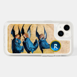 THREE CHRISTMAS ANGELS IN BLUE GEM MONOGRAM OtterBox iPhone 14 CASE