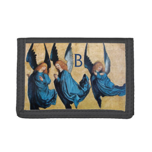 THREE CHRISTMAS ANGELS IN BLUE MONOGRAM TRIFOLD WALLET
