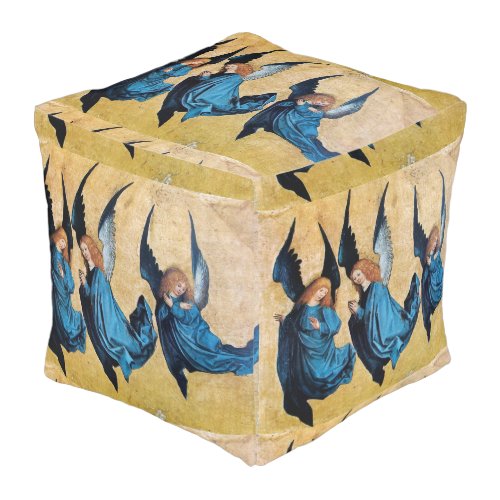 THREE CHRISTMAS ANGELS IN BLUE POUF