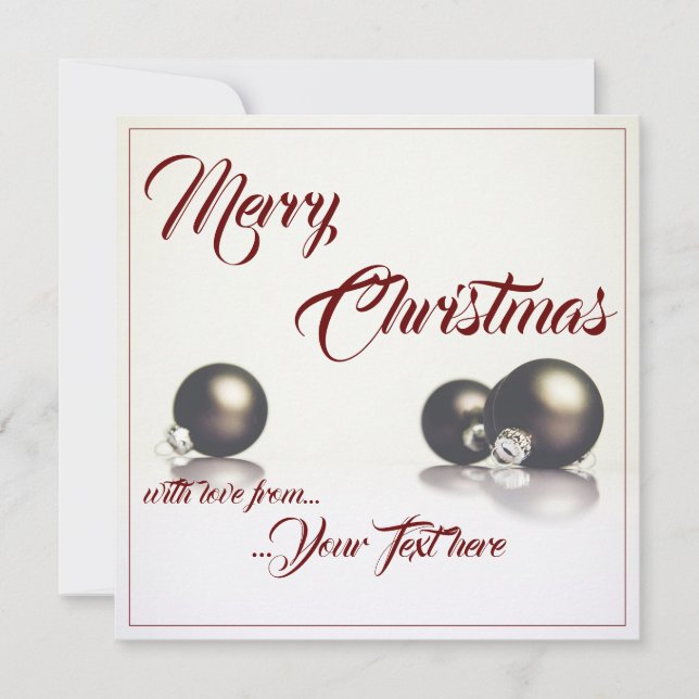 Three christmas balls in front of light background (Front)